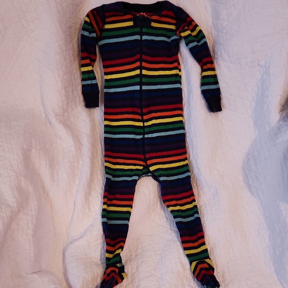 Primary Multicolor Striped Kids Footie